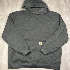 Carhartt Hoodie Mens Large Gray Loose Fit Heavyweight Pullover Sweatshirt Work